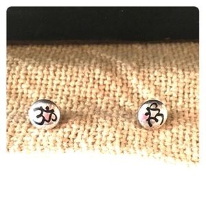 Alex and Ani Om Earrings